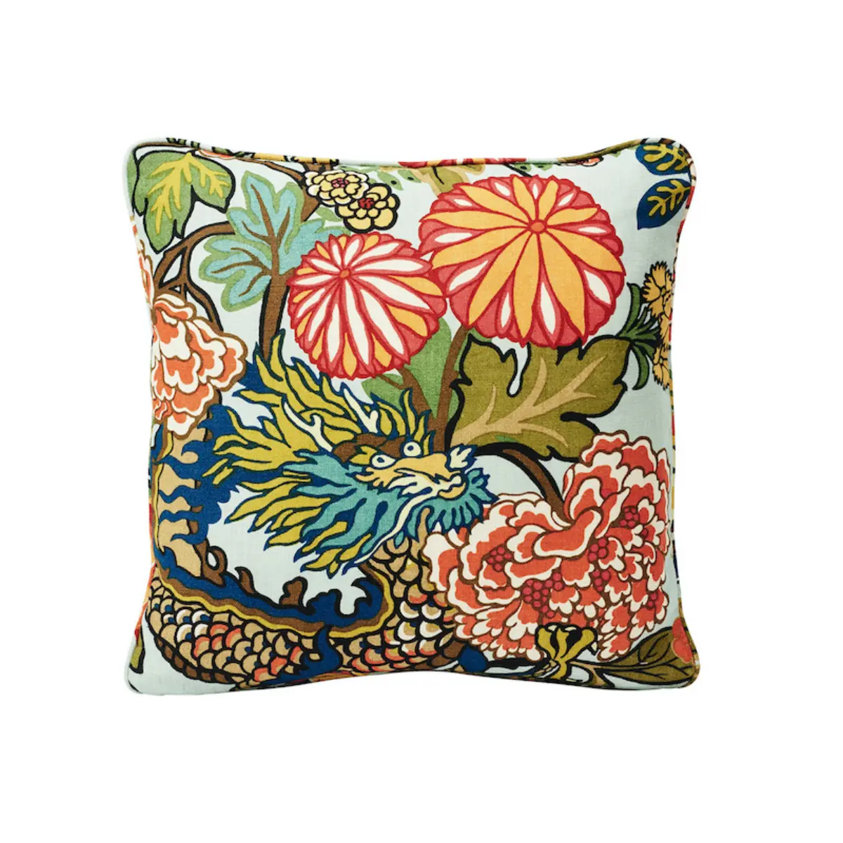 Chiang Mai Dragon Pillow_ AQUAMARINE