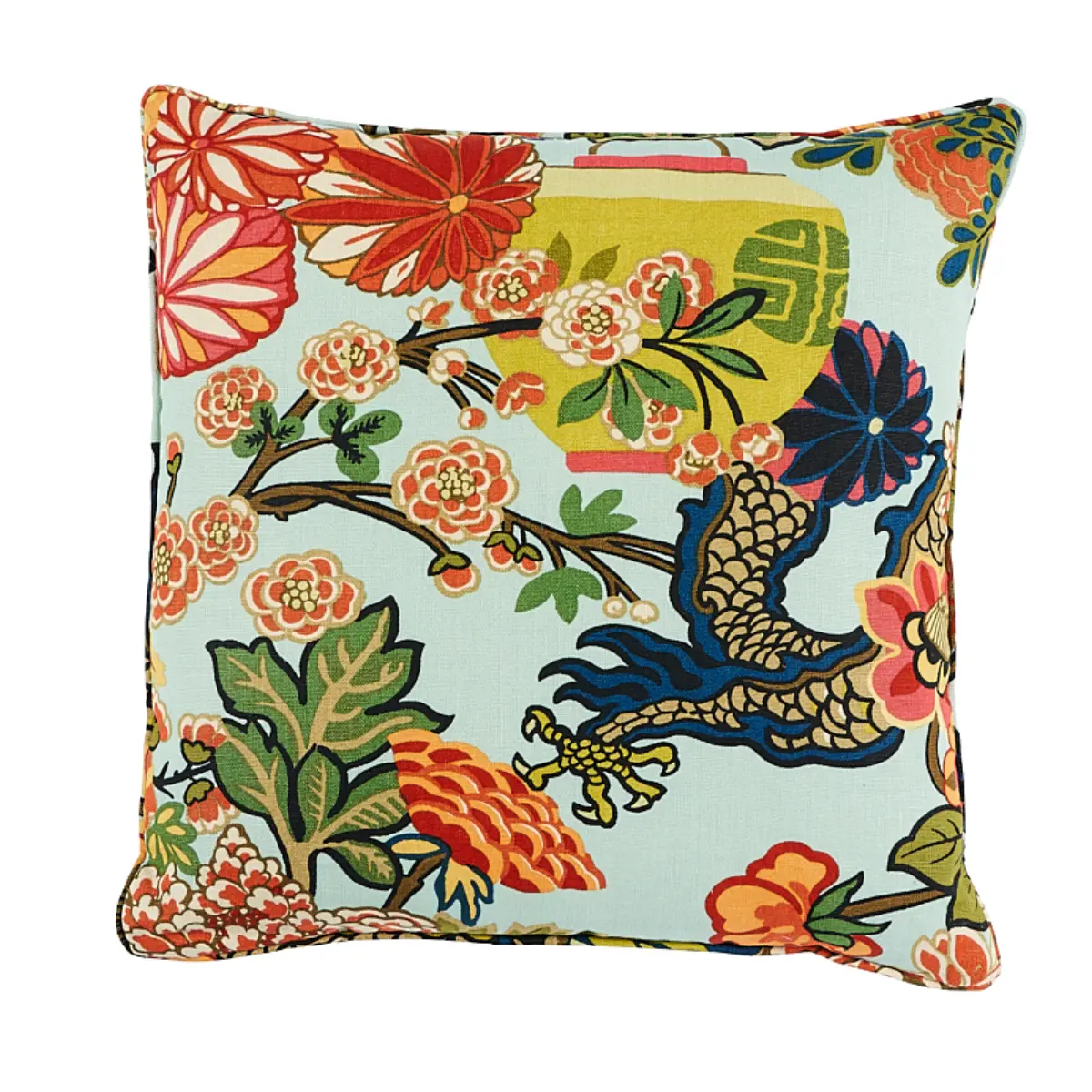 Chiang Mai Dragon Pillow_ AQUAMARINE