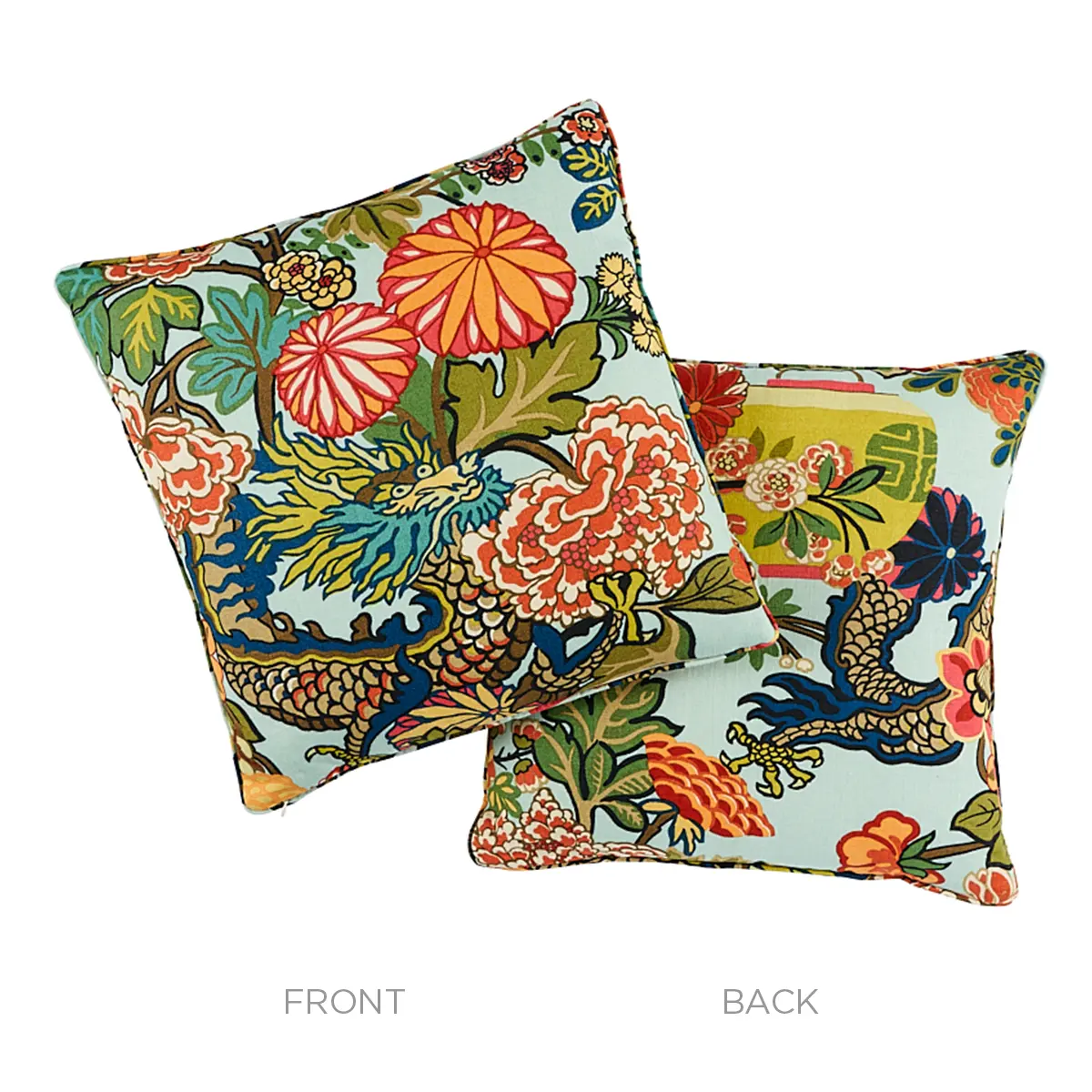 Chiang Mai Dragon Pillow_ AQUAMARINE