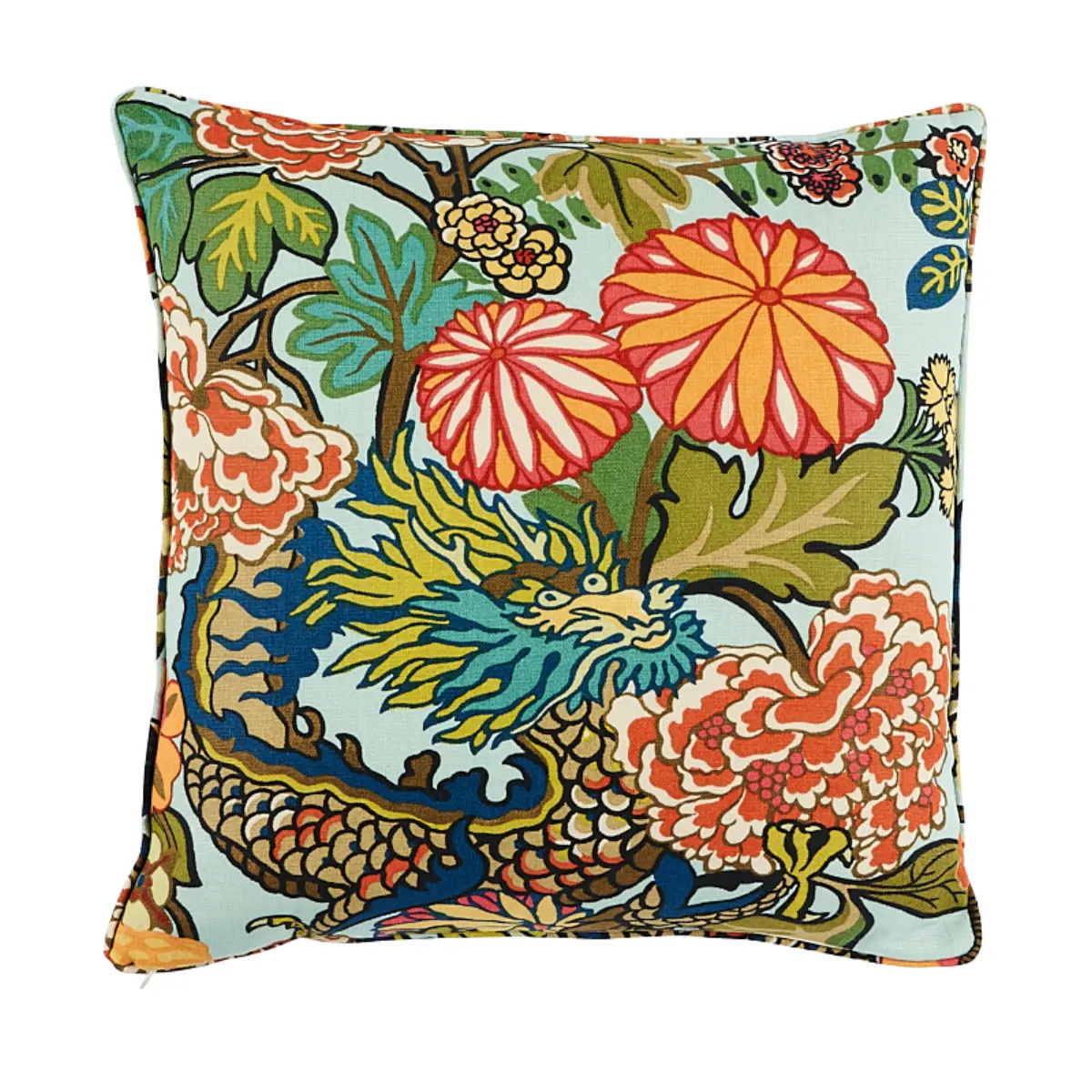 Chiang Mai Dragon Pillow_ AQUAMARINE