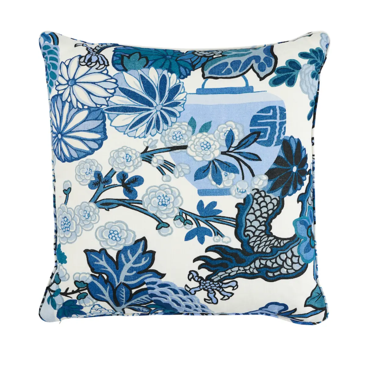 Chiang Mai Dragon Pillow_ CHINA BLUE