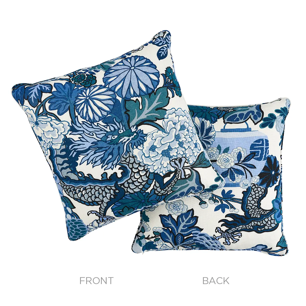 Chiang Mai Dragon Pillow_ CHINA BLUE