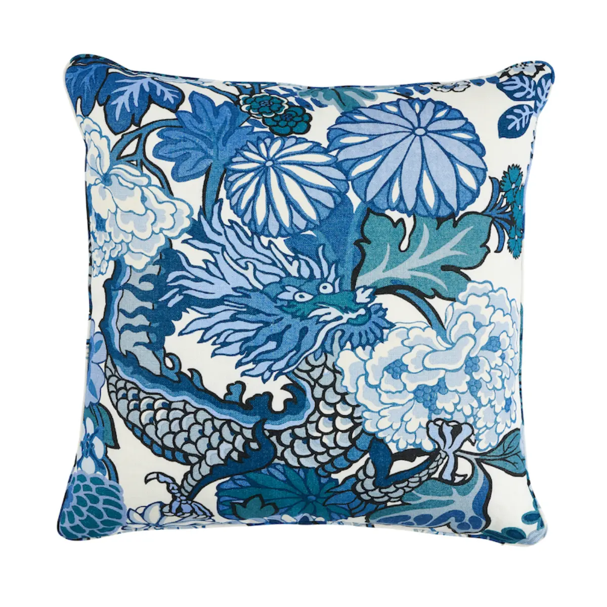 Chiang Mai Dragon Pillow_ CHINA BLUE