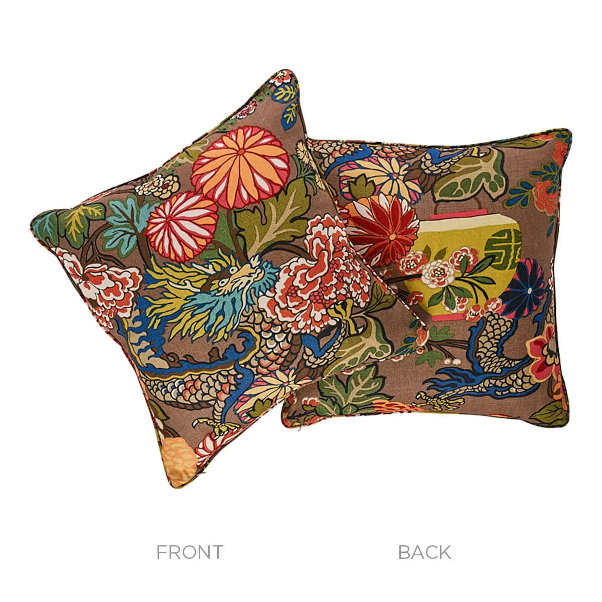 Chiang Mai Dragon Pillow_ MOCHA