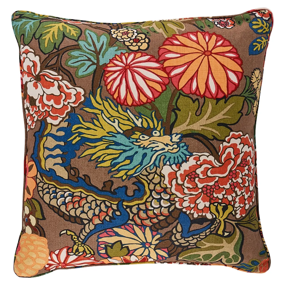 Chiang Mai Dragon Pillow_ MOCHA