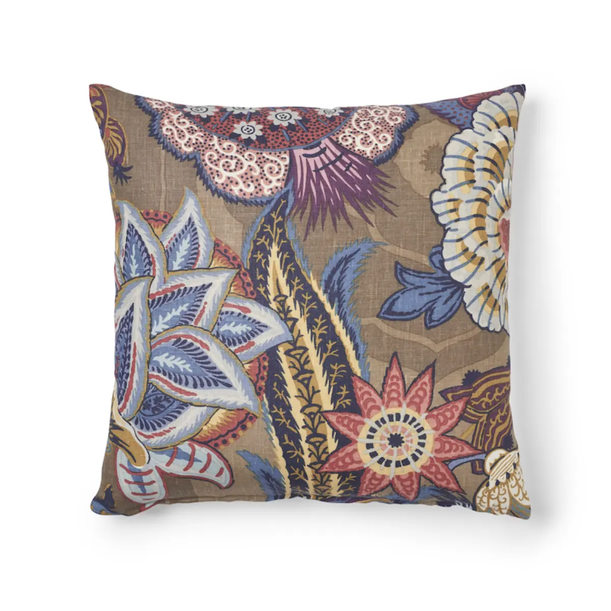 Zanzibar Linen Print Pillow_ CERULEAN
