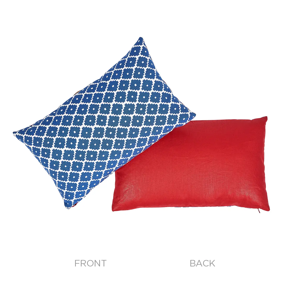Ziggurat Pillow_ BLUE & RED