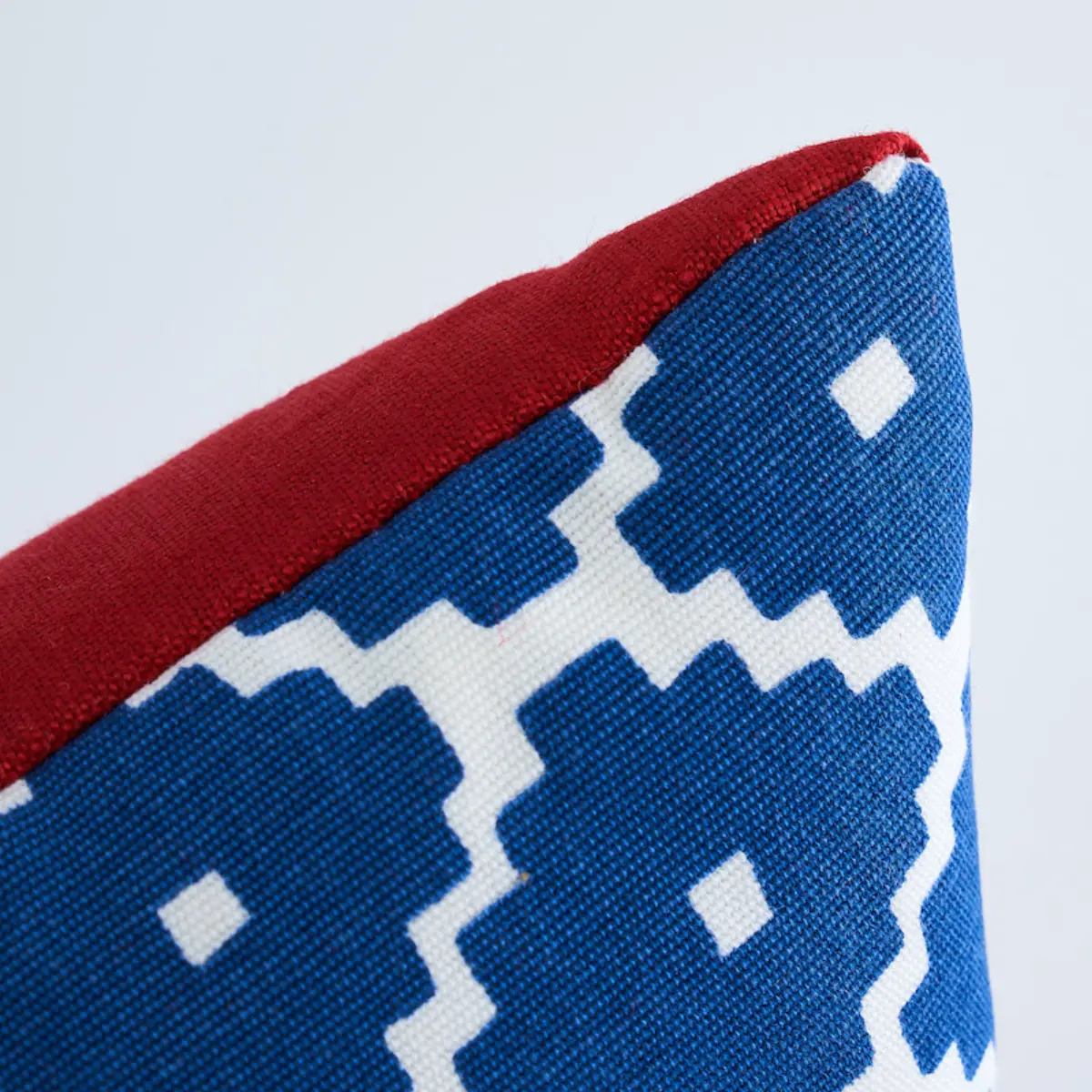 Ziggurat Pillow_ BLUE & RED