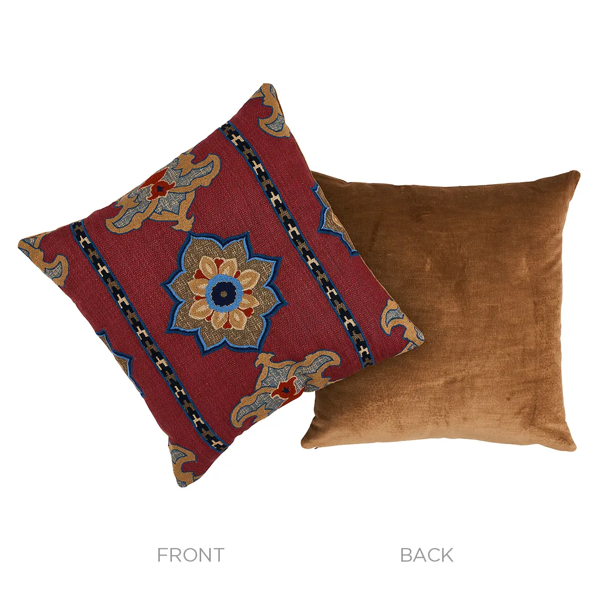 Temara Embroidered Pillow_ POMEGRANATE