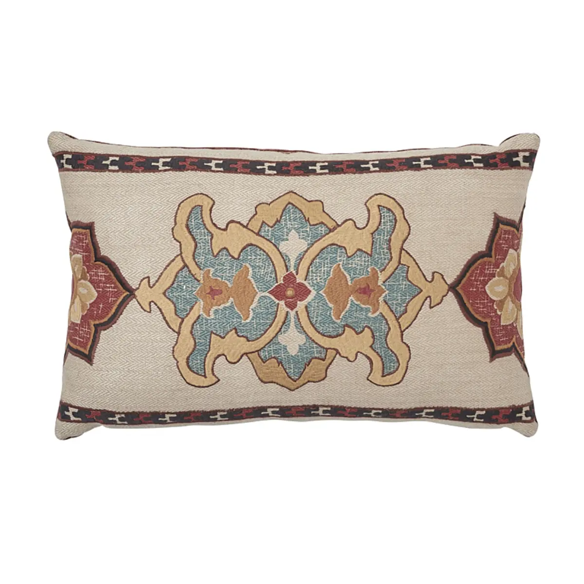 Temara Embroidered Pillow_ SPICE