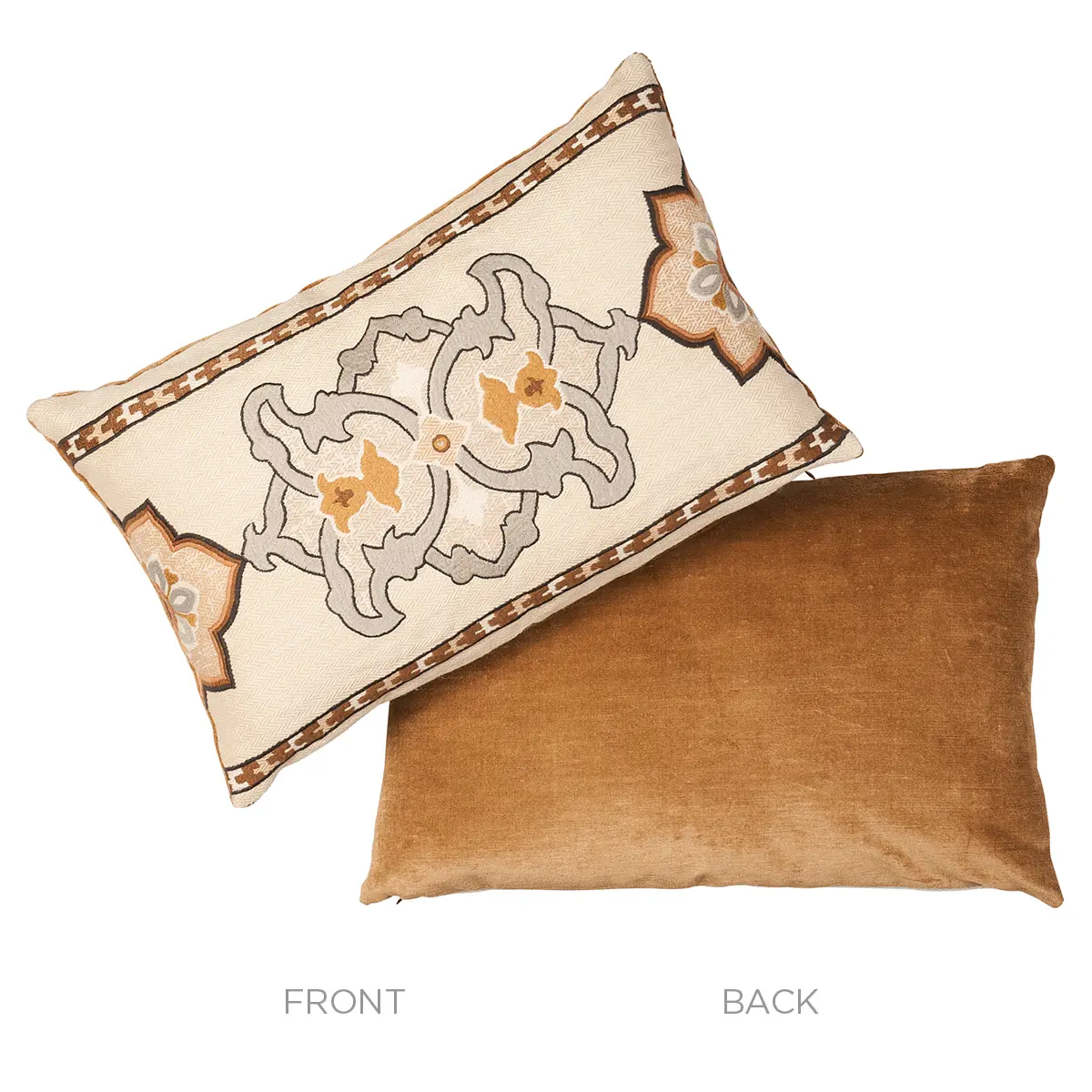 Temara Embroidered Print Pillow_ NATURAL