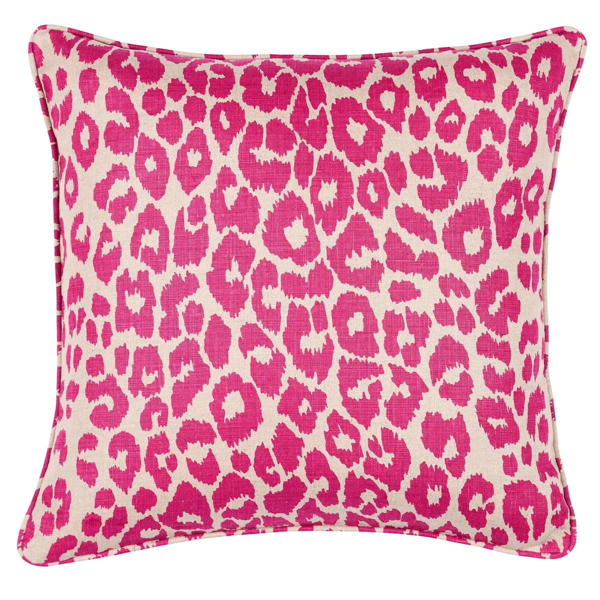 Iconic Leopard Pillow_ FUSCHIA/NATURAL