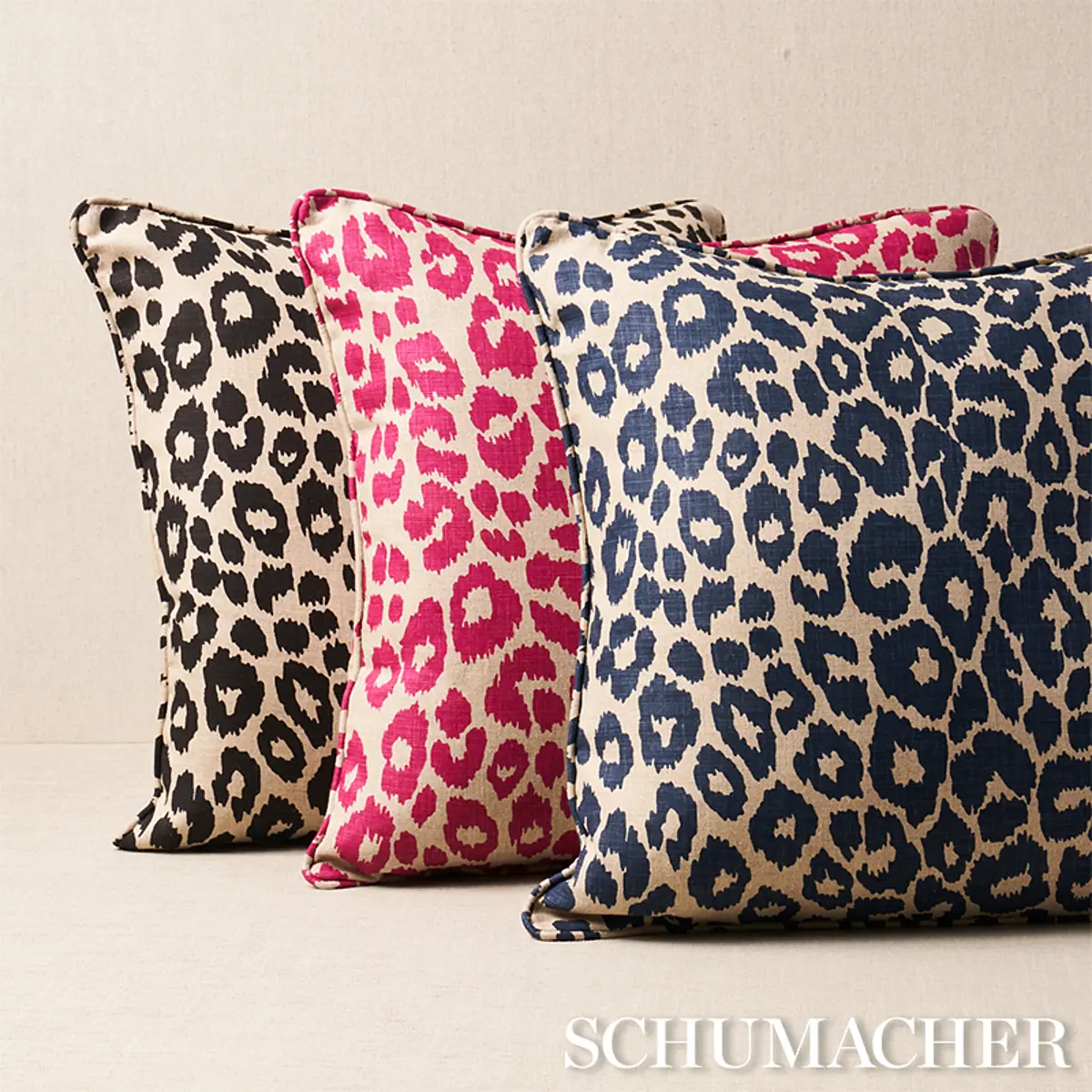Iconic Leopard Pillow_ FUSCHIA/NATURAL