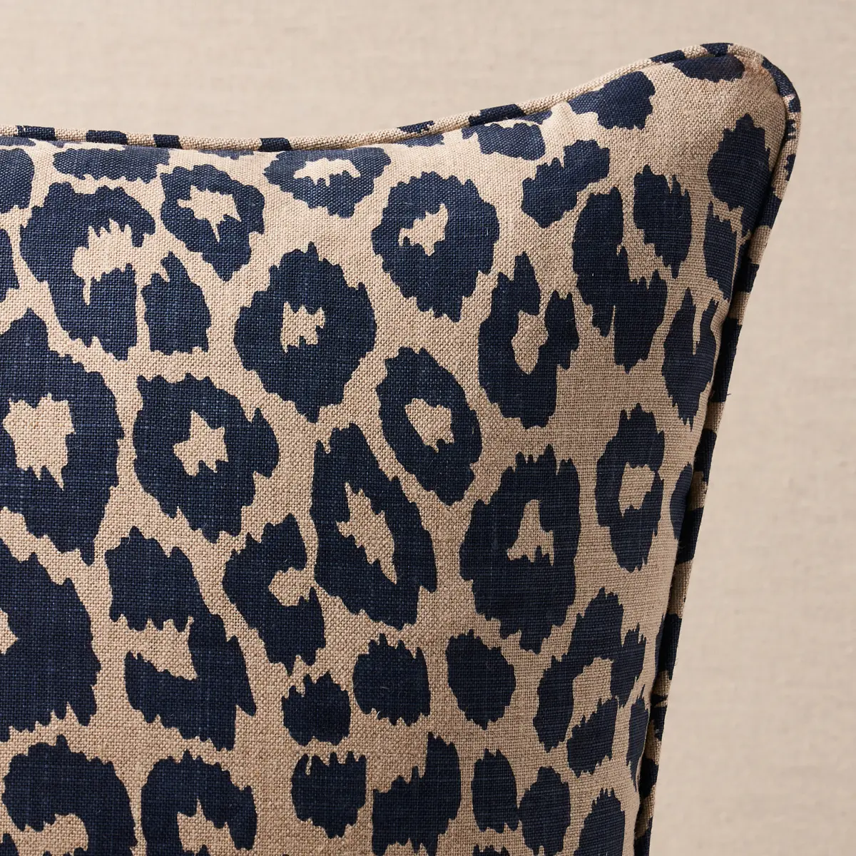 Iconic Leopard Pillow_ INK/NATURAL