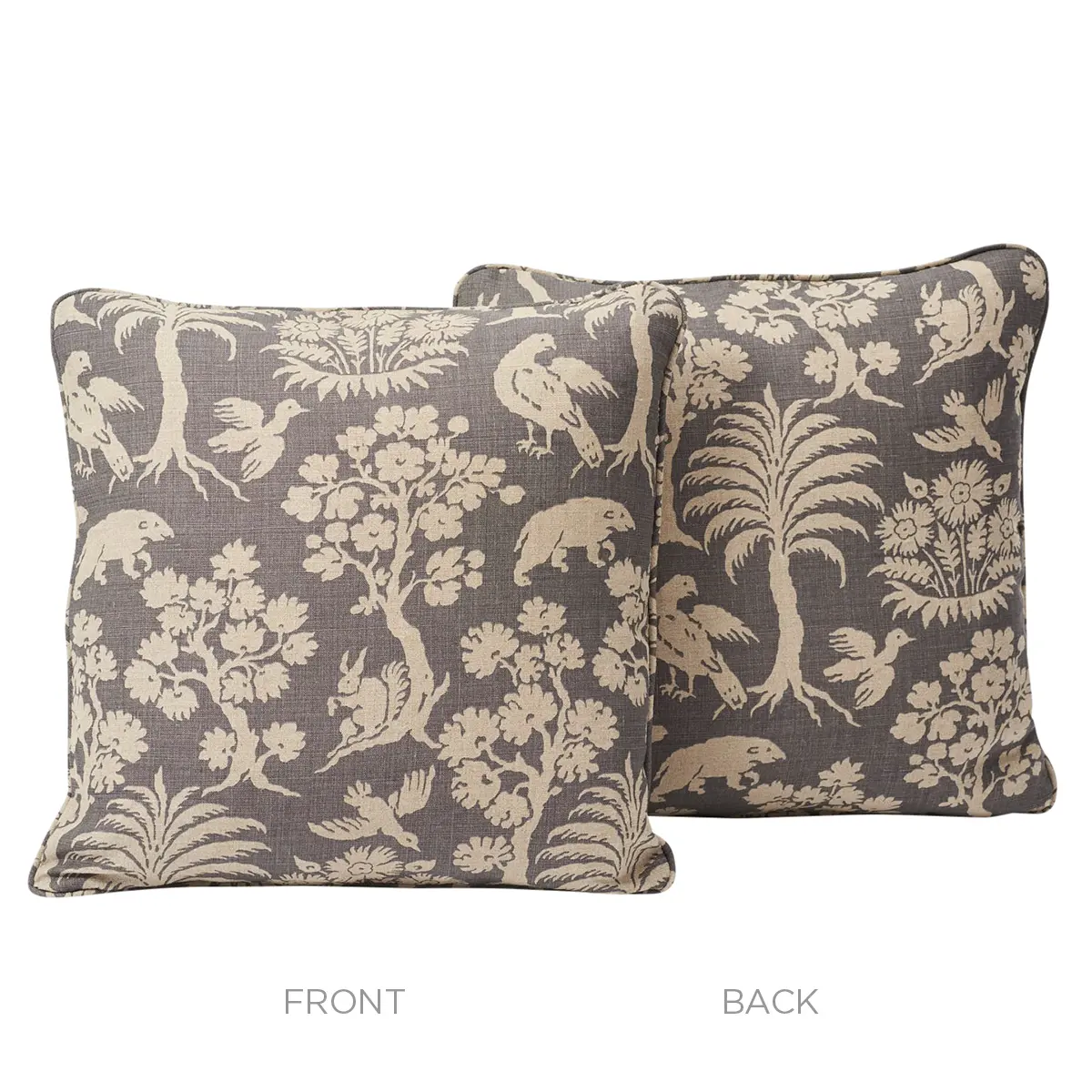 Woodland Silhouette Pillow_ STEEL