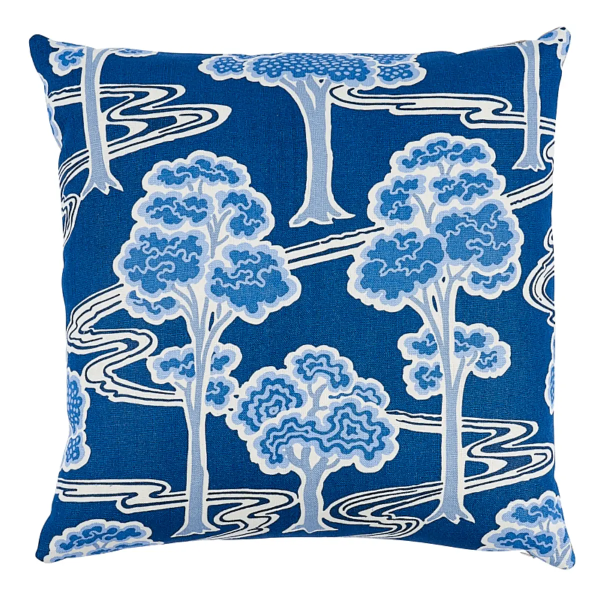 Tree River Pillow_ BLUE & WHITE