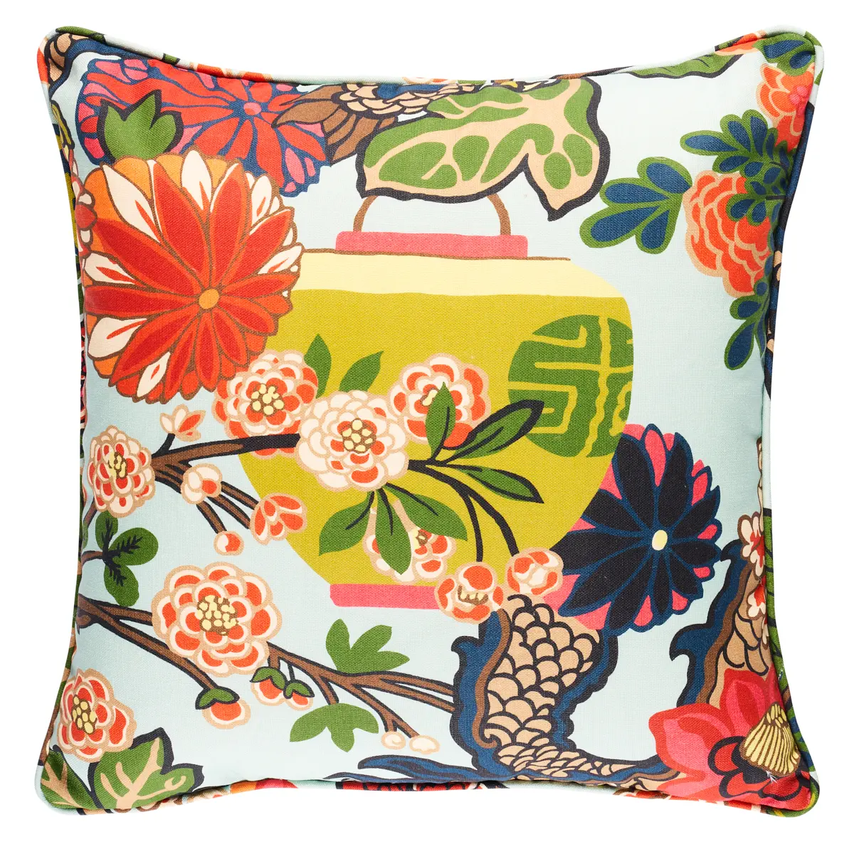 Chiang Mai Dragon I/O Pillow_ AQUAMARINE