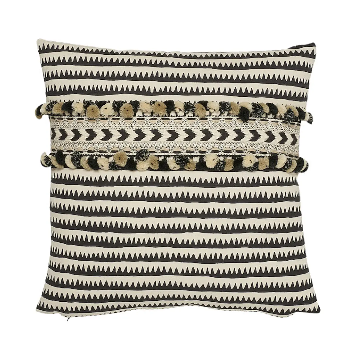 Corfu Stripe Pillow_ BLACK