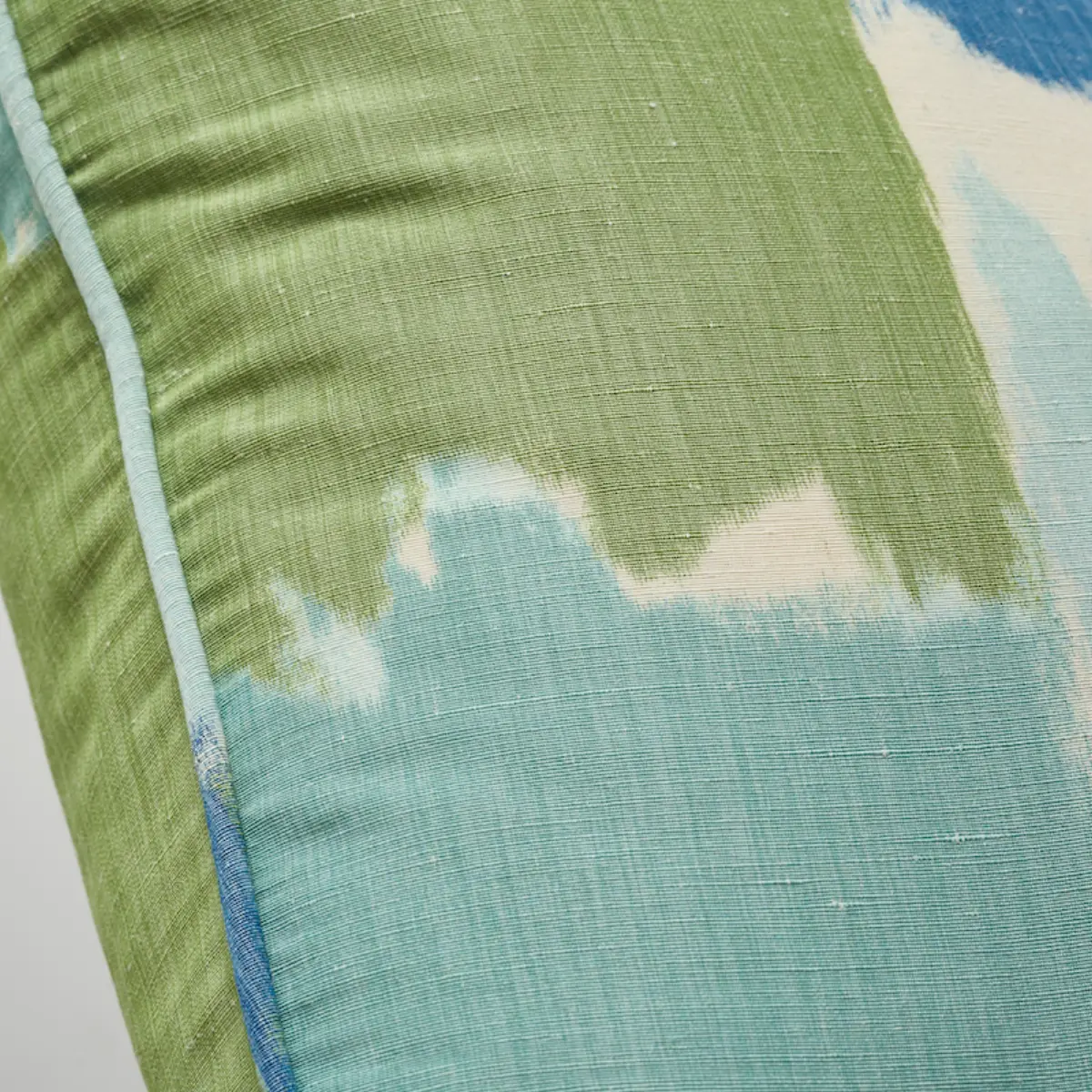 Colorblock Ikat Pillow_ AQUA