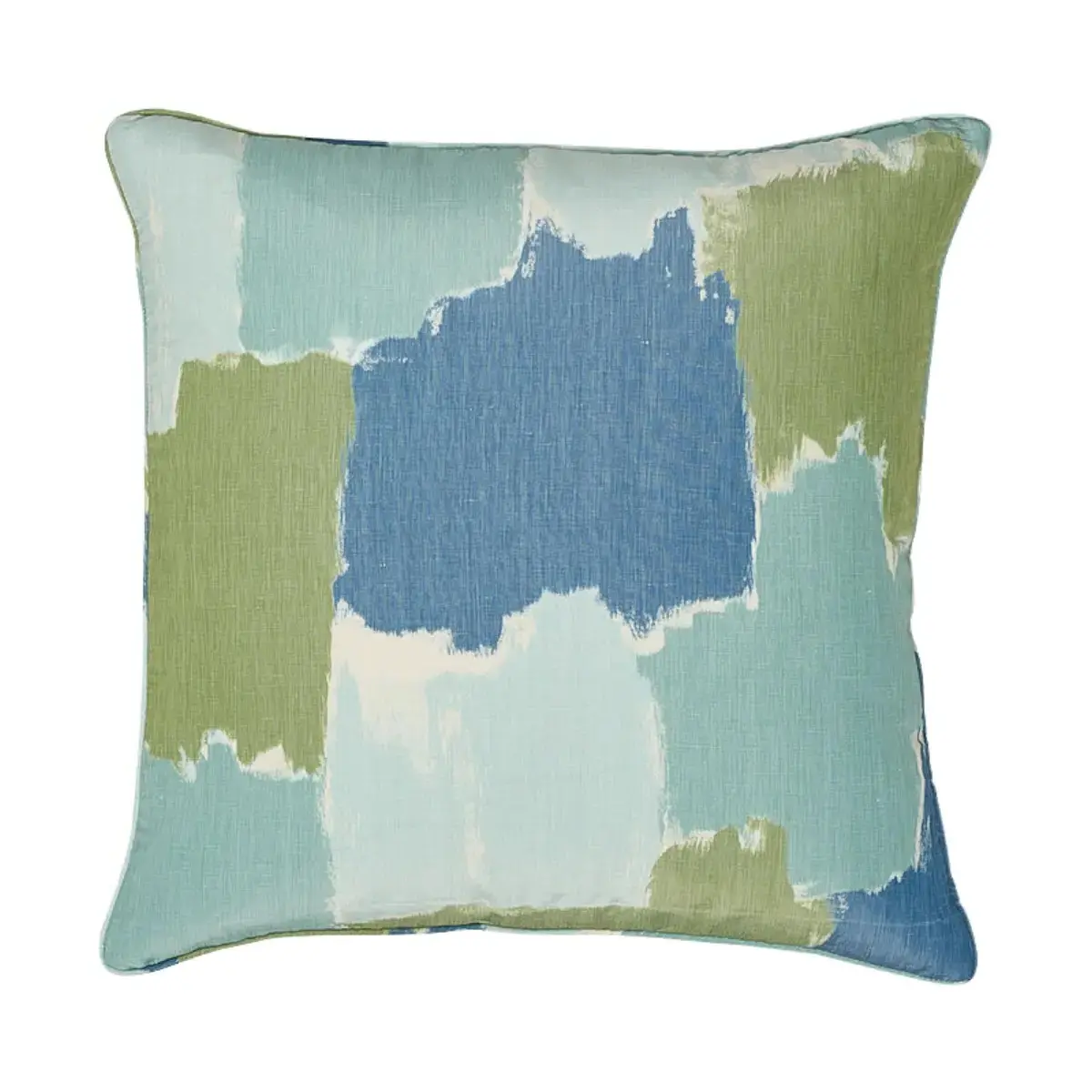 Colorblock Ikat Pillow_ AQUA