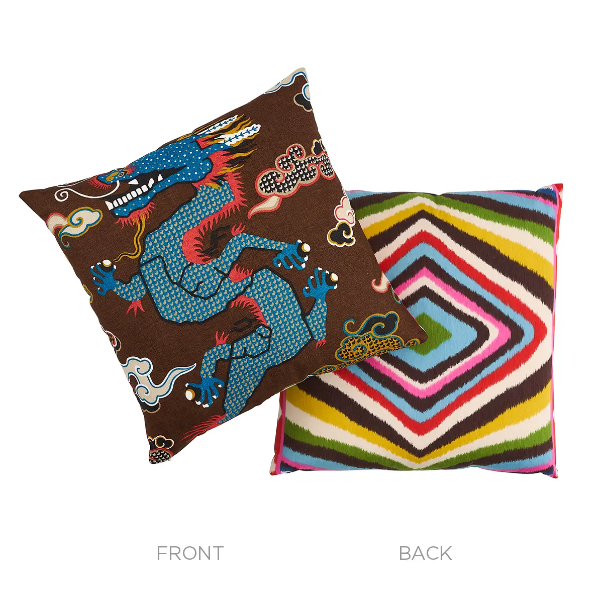 Magical Ming Dragon Pillow_ BROWN & BLUE