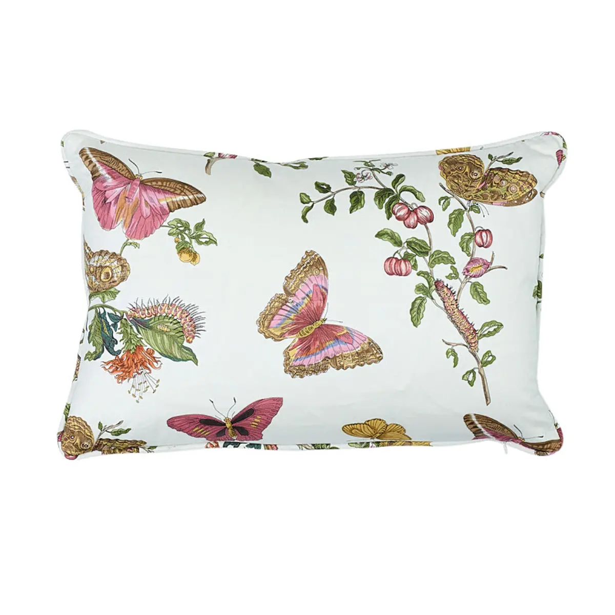 Baudin Butterfly Chintz Pillow_ BLUSH