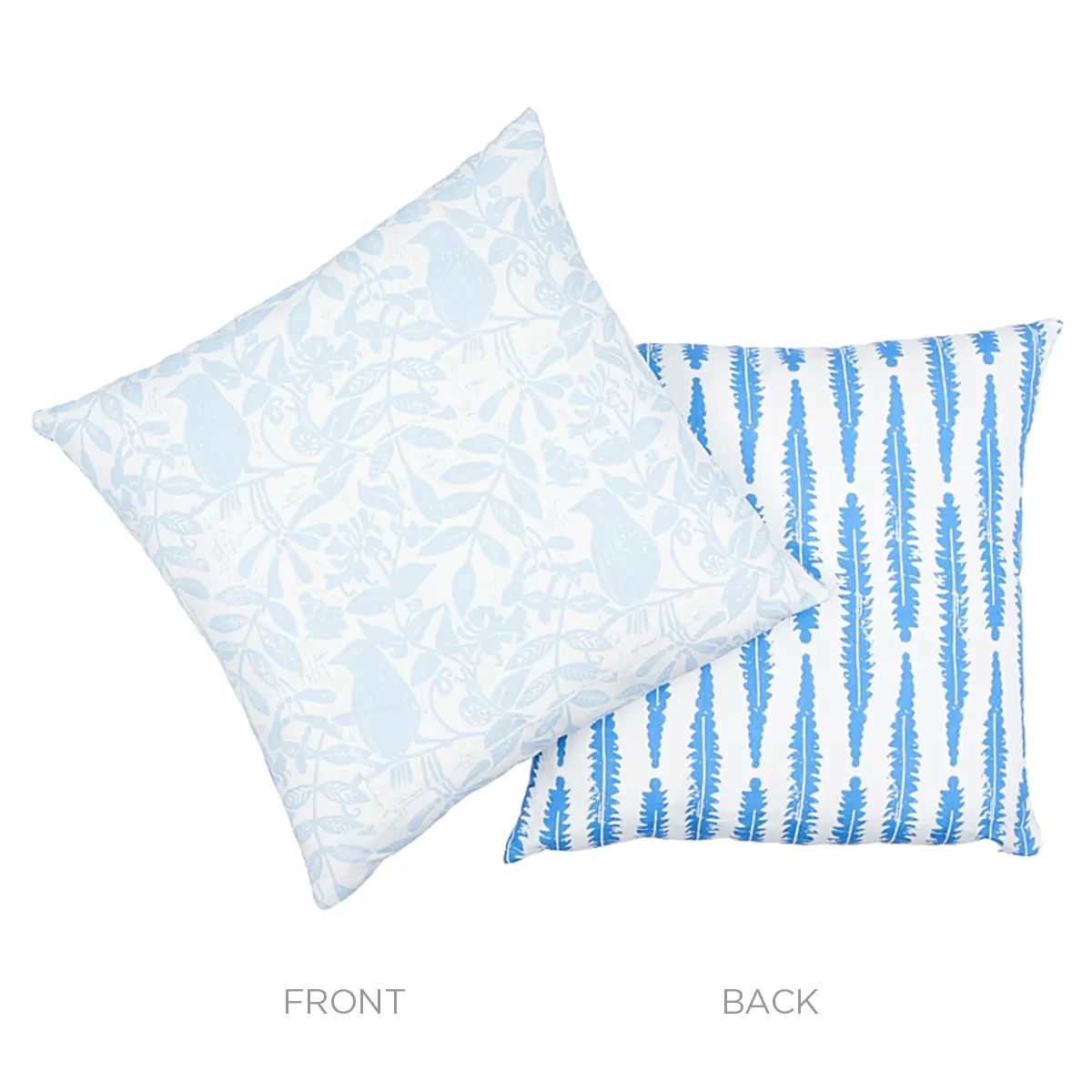 Bird & Bee + Fern Pillow_ SKY