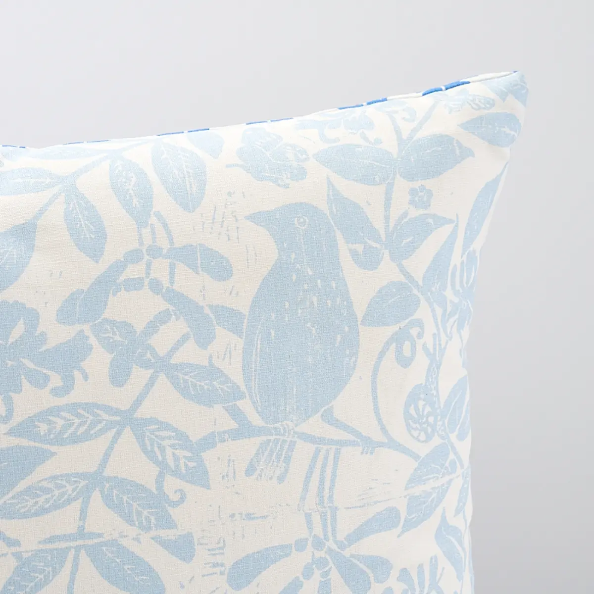 Bird & Bee + Fern Pillow_ SKY