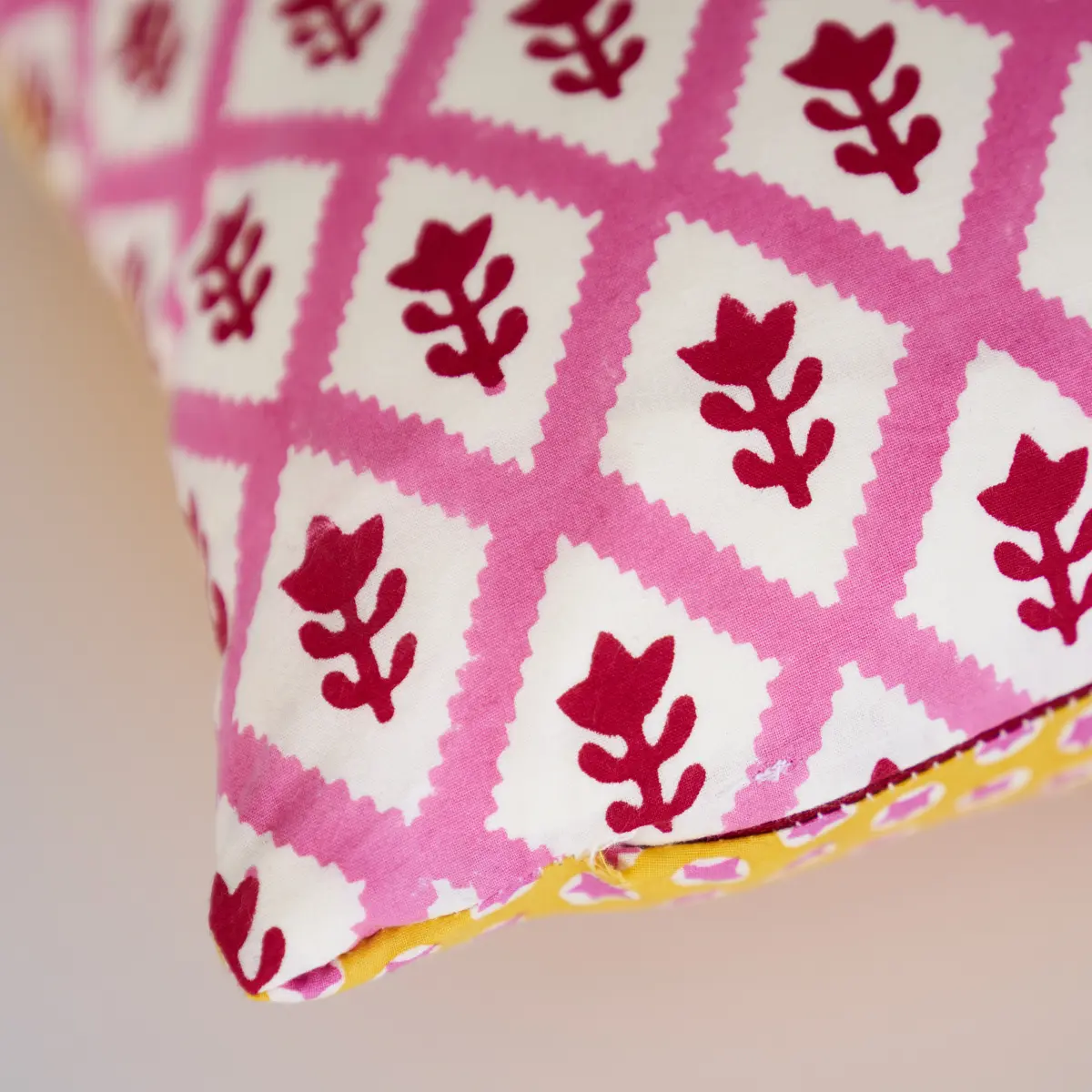 Buti & Tuk Tuk Pillow_ PINK & YELLOW
