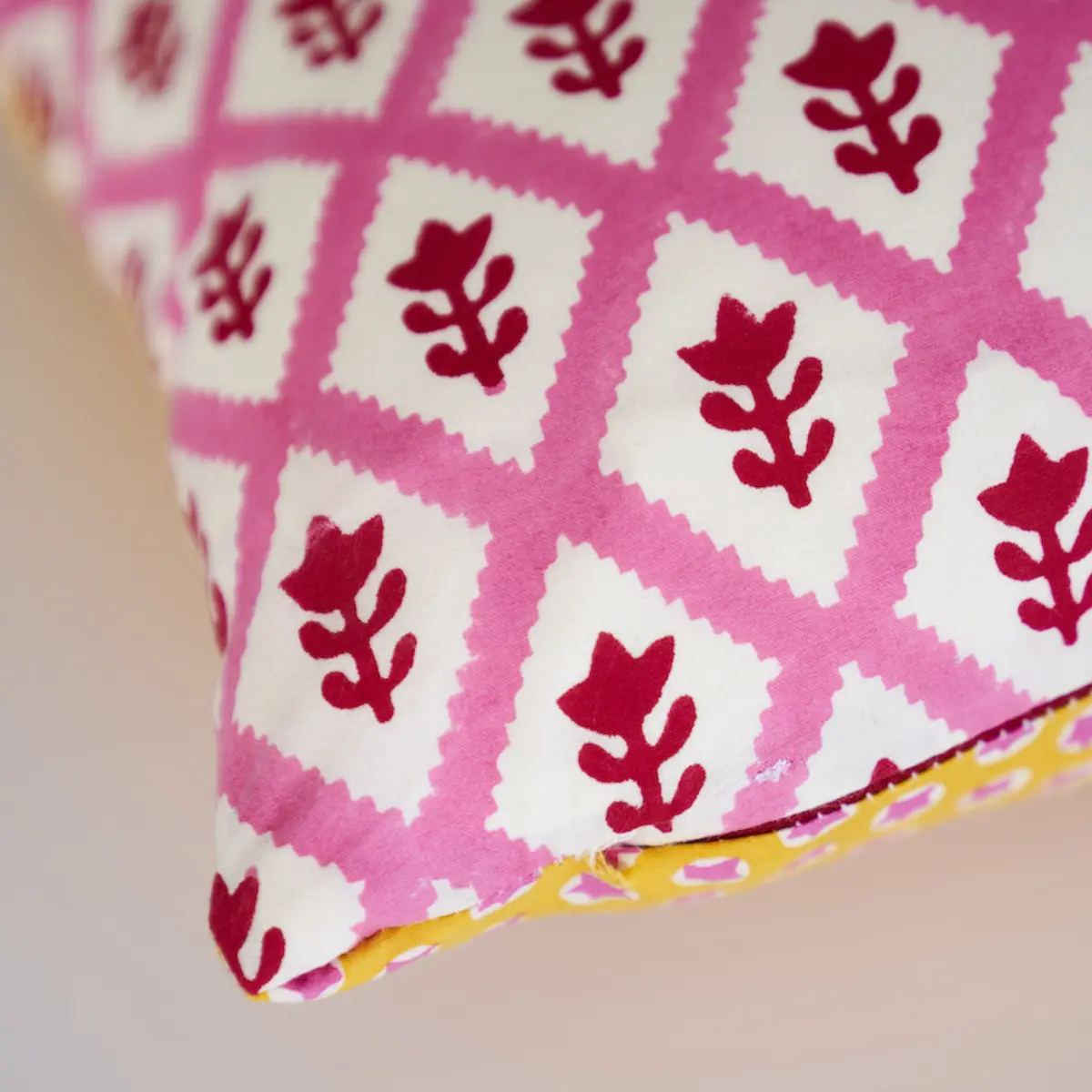 Buti & Tuk Tuk Pillow_ PINK & YELLOW