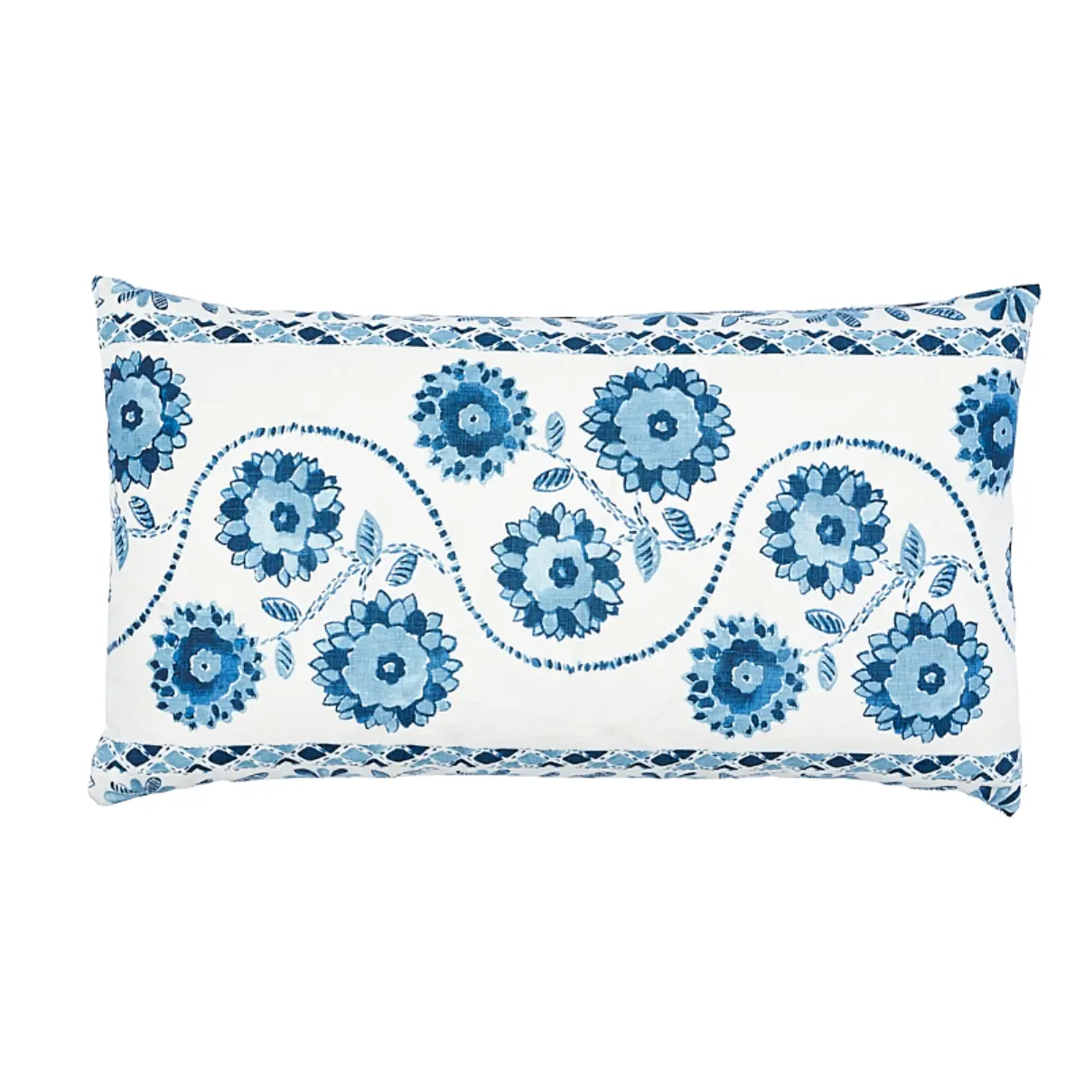 Zinnia Handmade Print Pillow_ BLUE
