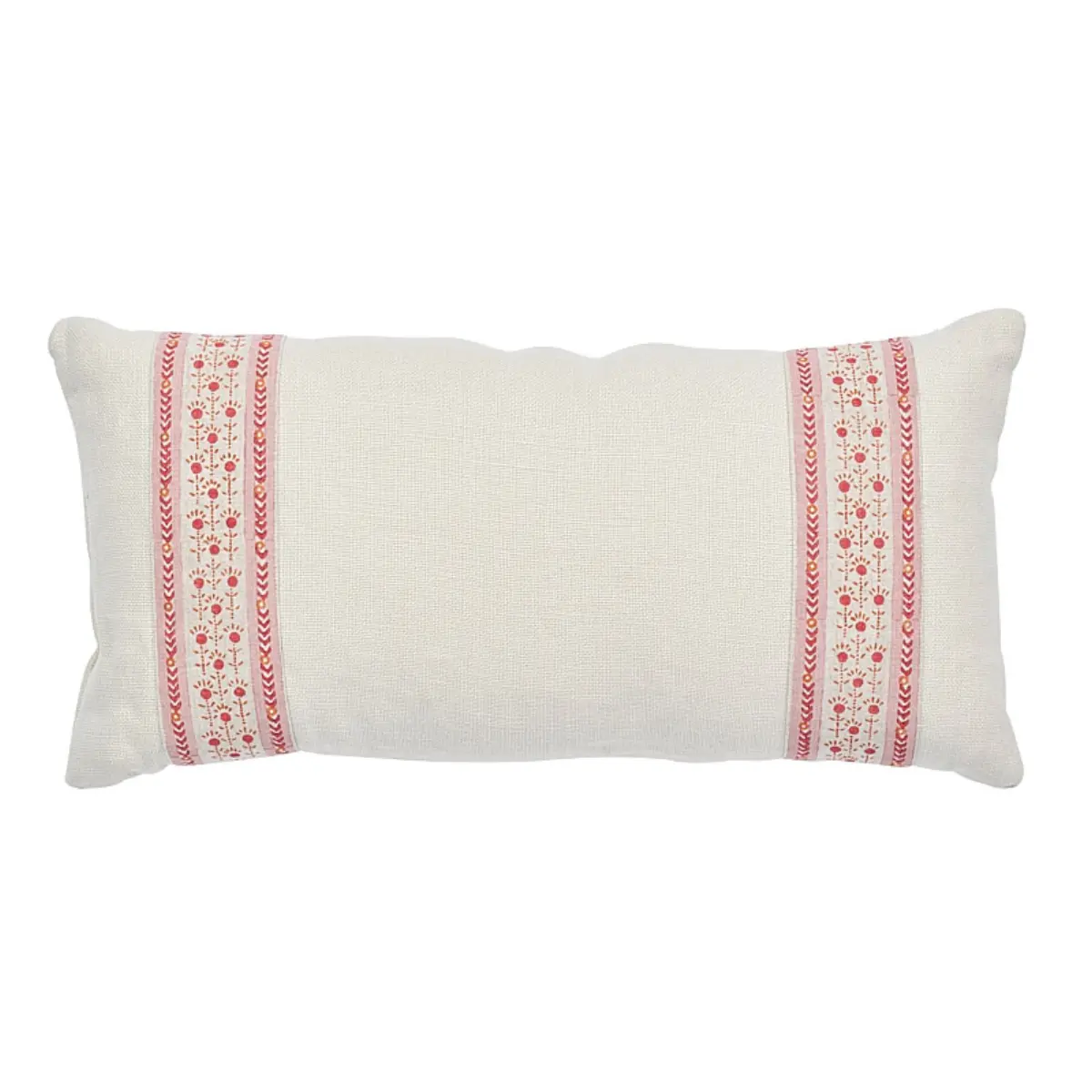 Pica Bella Hand Blocked Pillow_ PINK & ORANGE