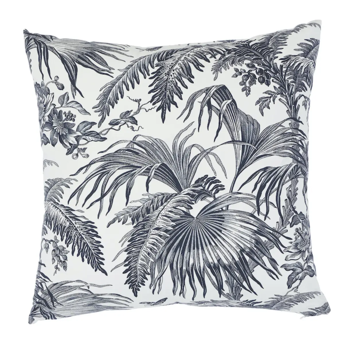 Toile Tropique Pillow_ BLACK
