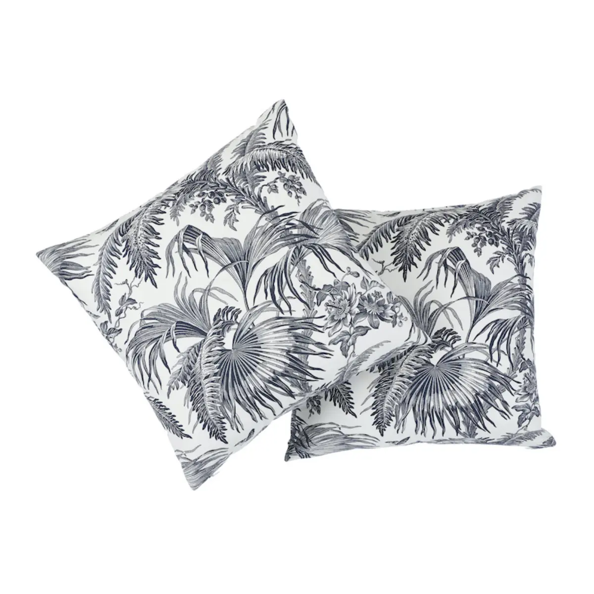 Toile Tropique Pillow_ BLACK