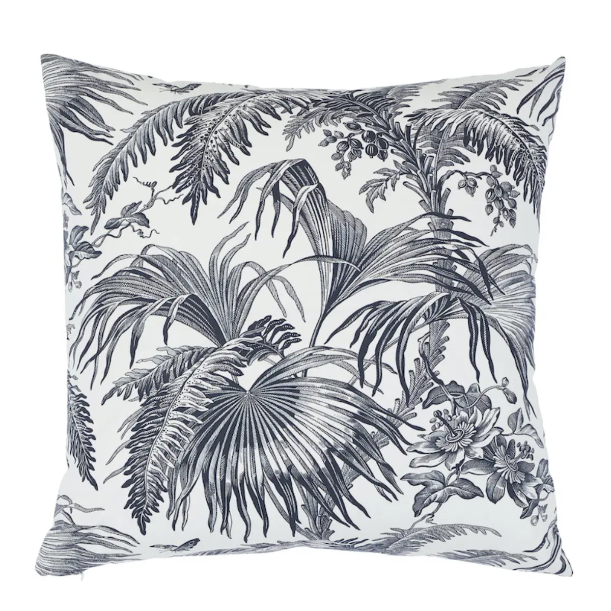Toile Tropique Pillow_ BLACK