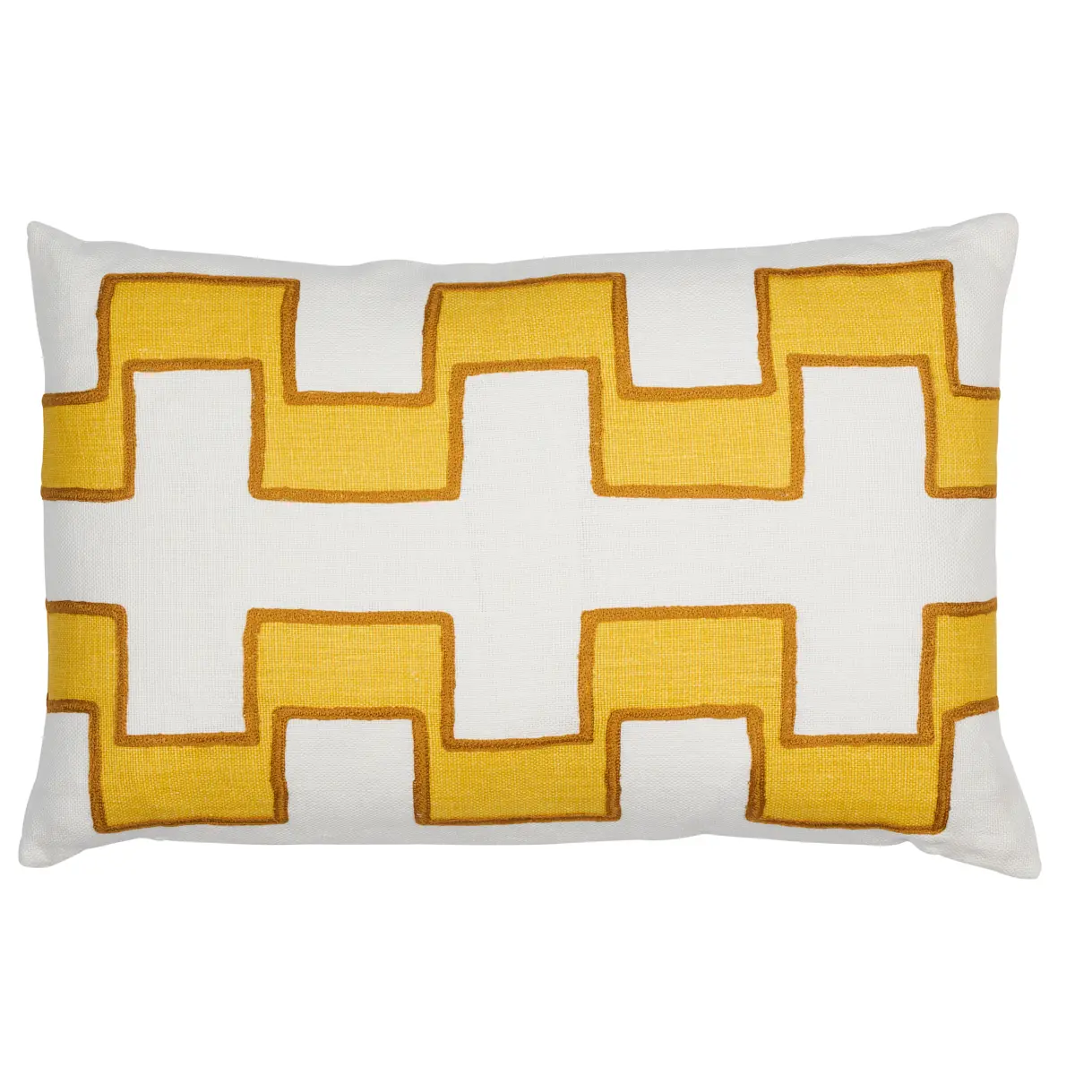 Dixon Embroidered Print Pillow_ YELLOW