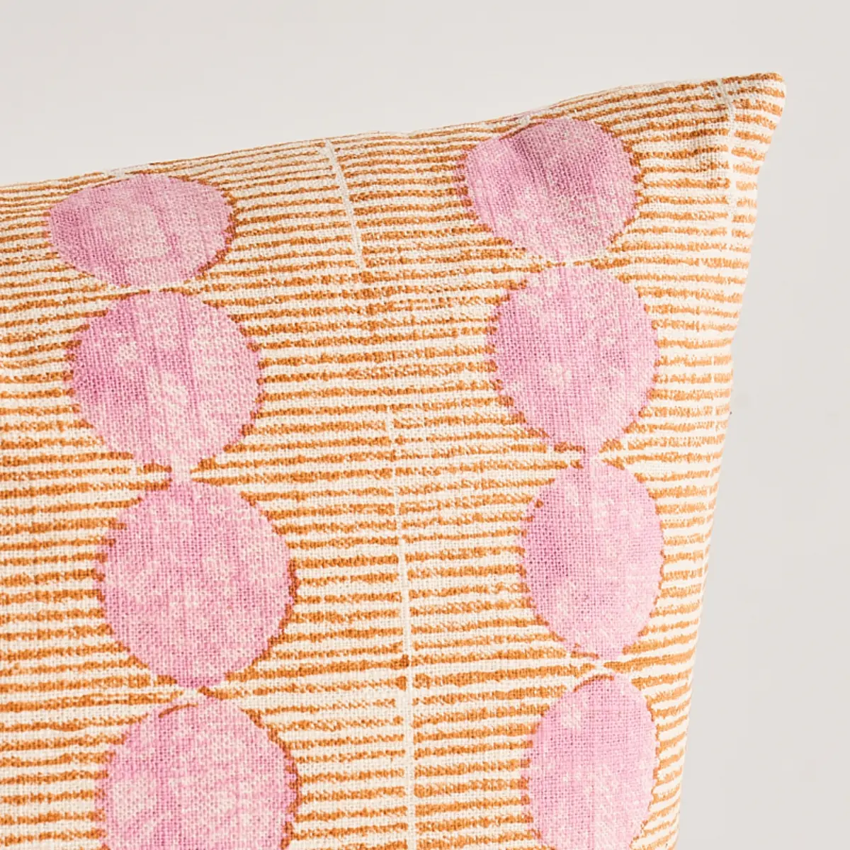 Sun Rise Hand Block Pillow_ ROSE & COPPER