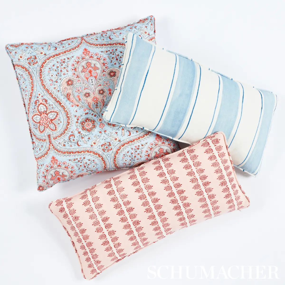 Paisley Court Pillow_ BLUE & ROSE