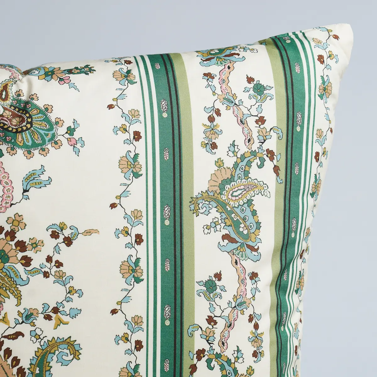 Elena Paisley Stripe Pillow_ GREEN