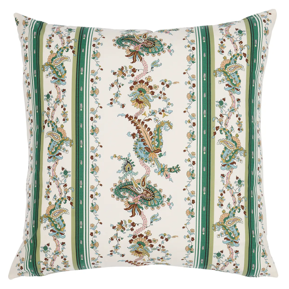 Elena Paisley Stripe Pillow_ GREEN