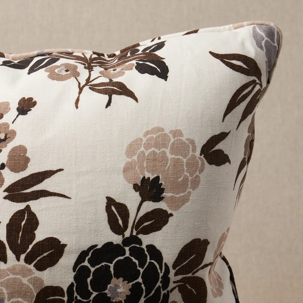 Valentina Floral Pillow_ BROWN