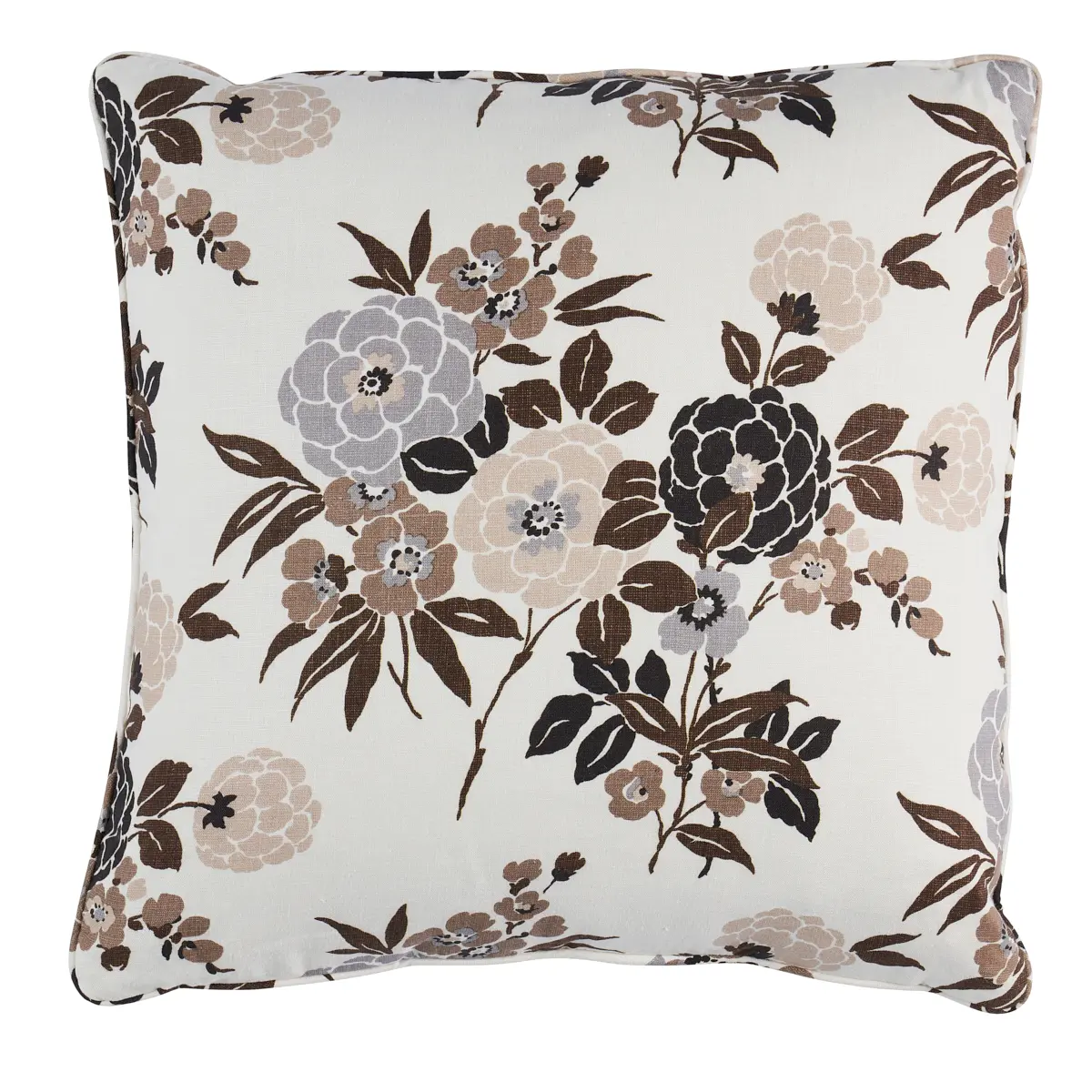 Valentina Floral Pillow_ BROWN