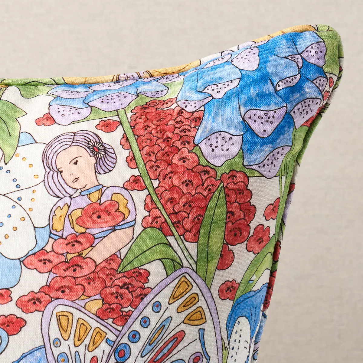 Fairie Garden Pillow_ YELLOW & IVORY