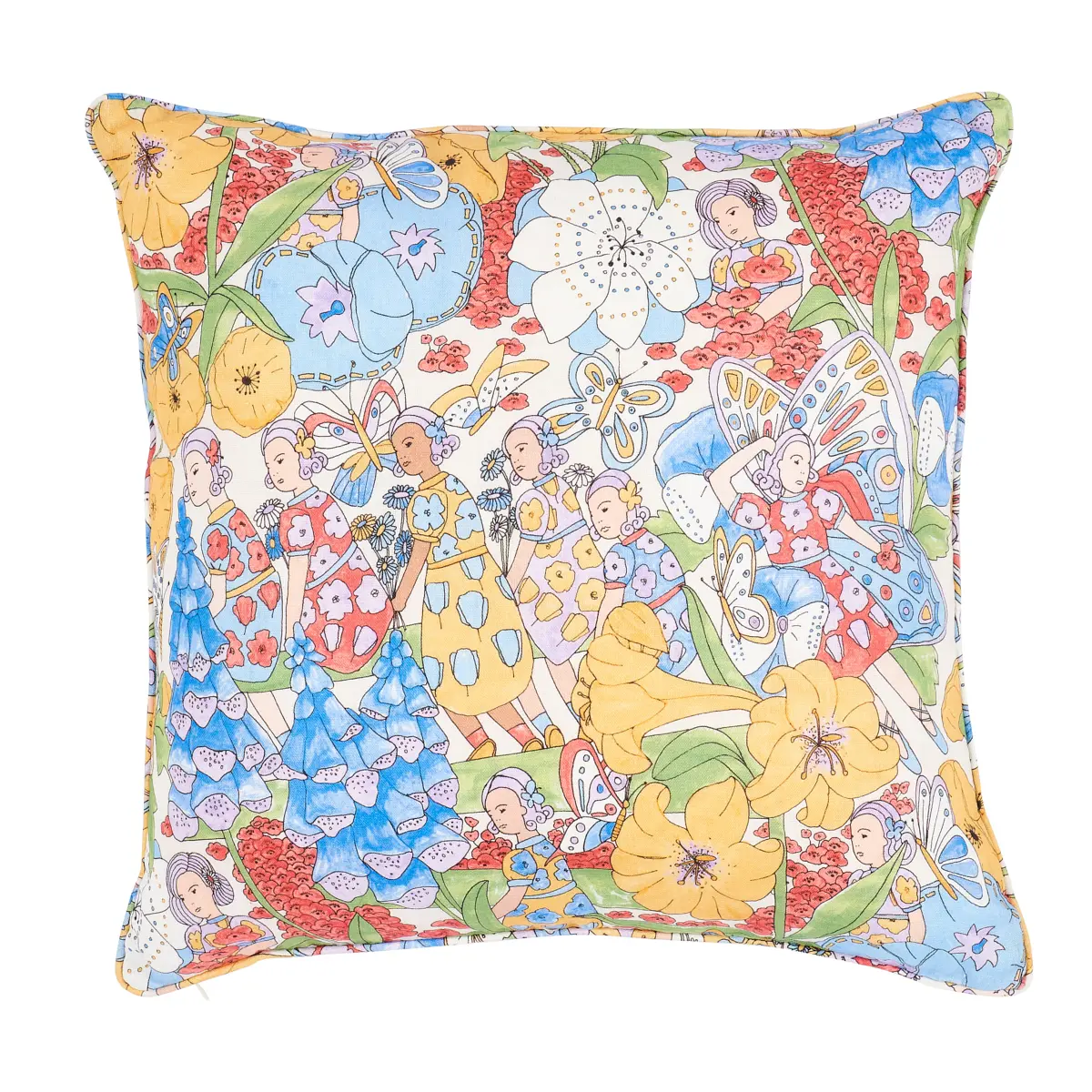 Fairie Garden Pillow_ YELLOW & IVORY