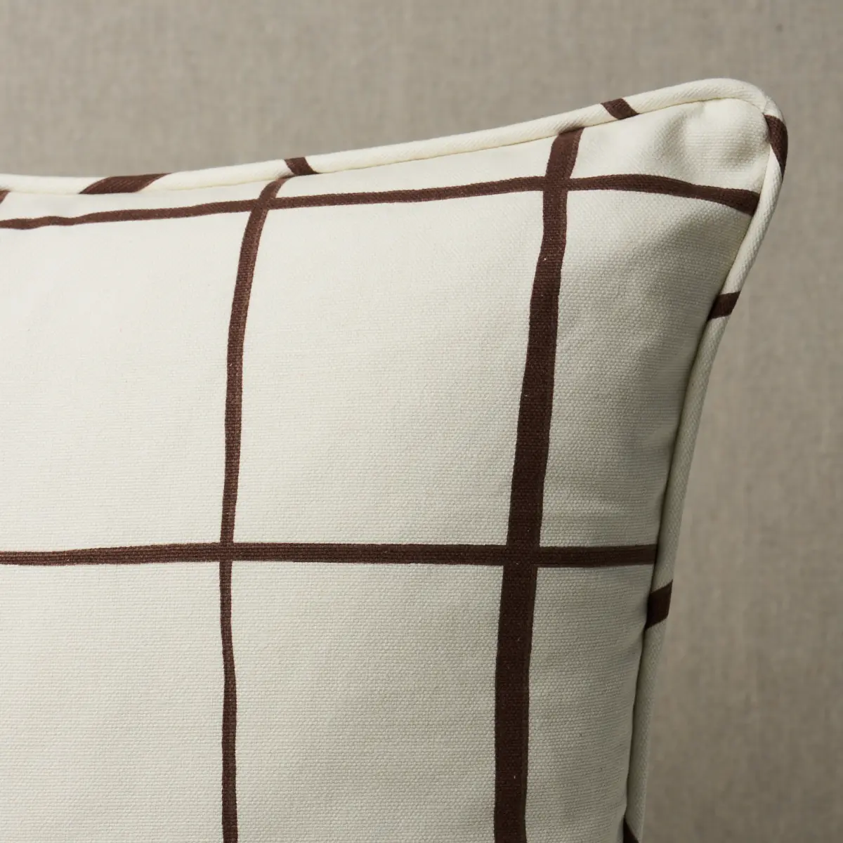 Painterly Windowpane Pillow_ BROWN