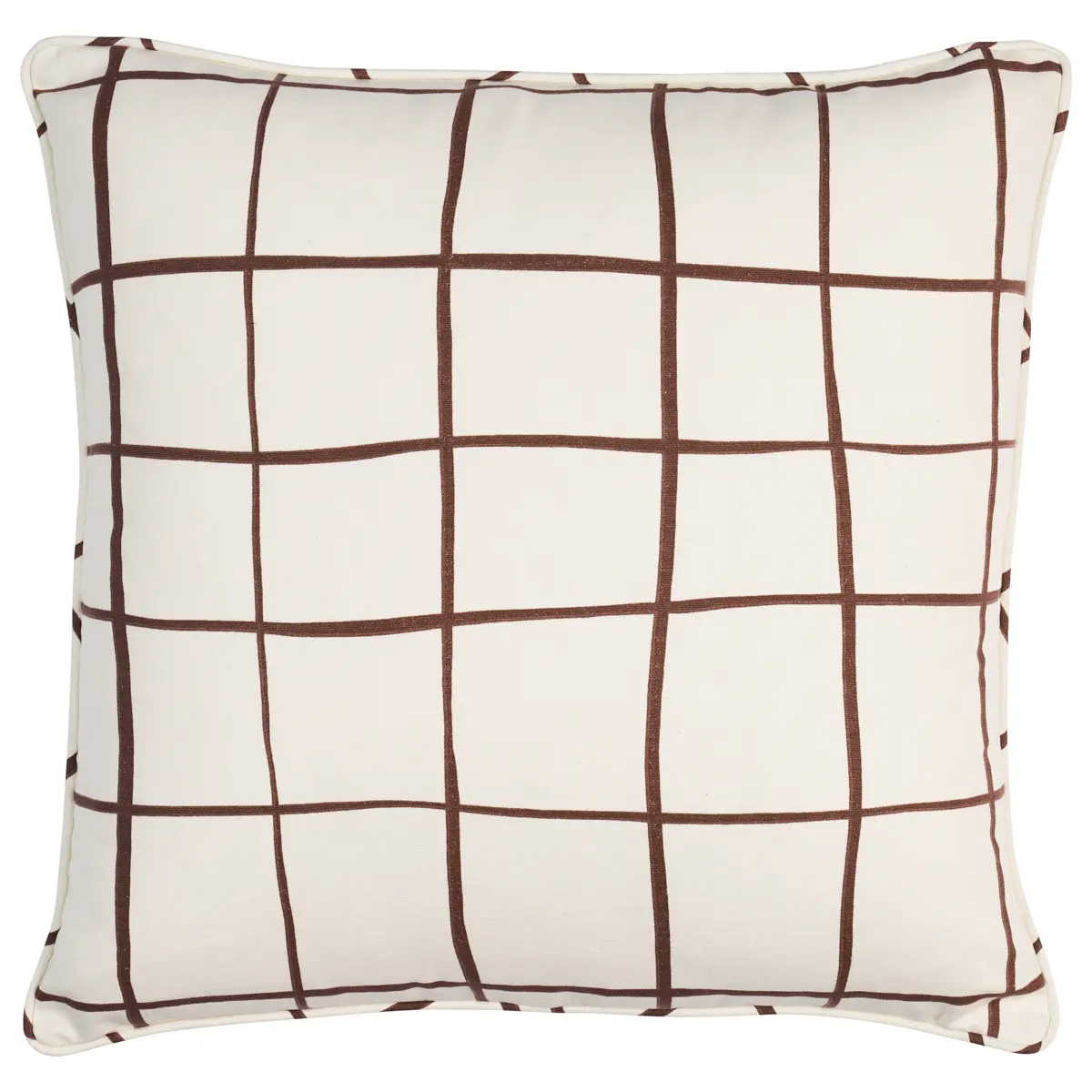 Painterly Windowpane Pillow_ BROWN