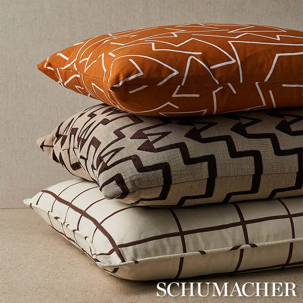 Tangent Print Pillow_ SAFFRON