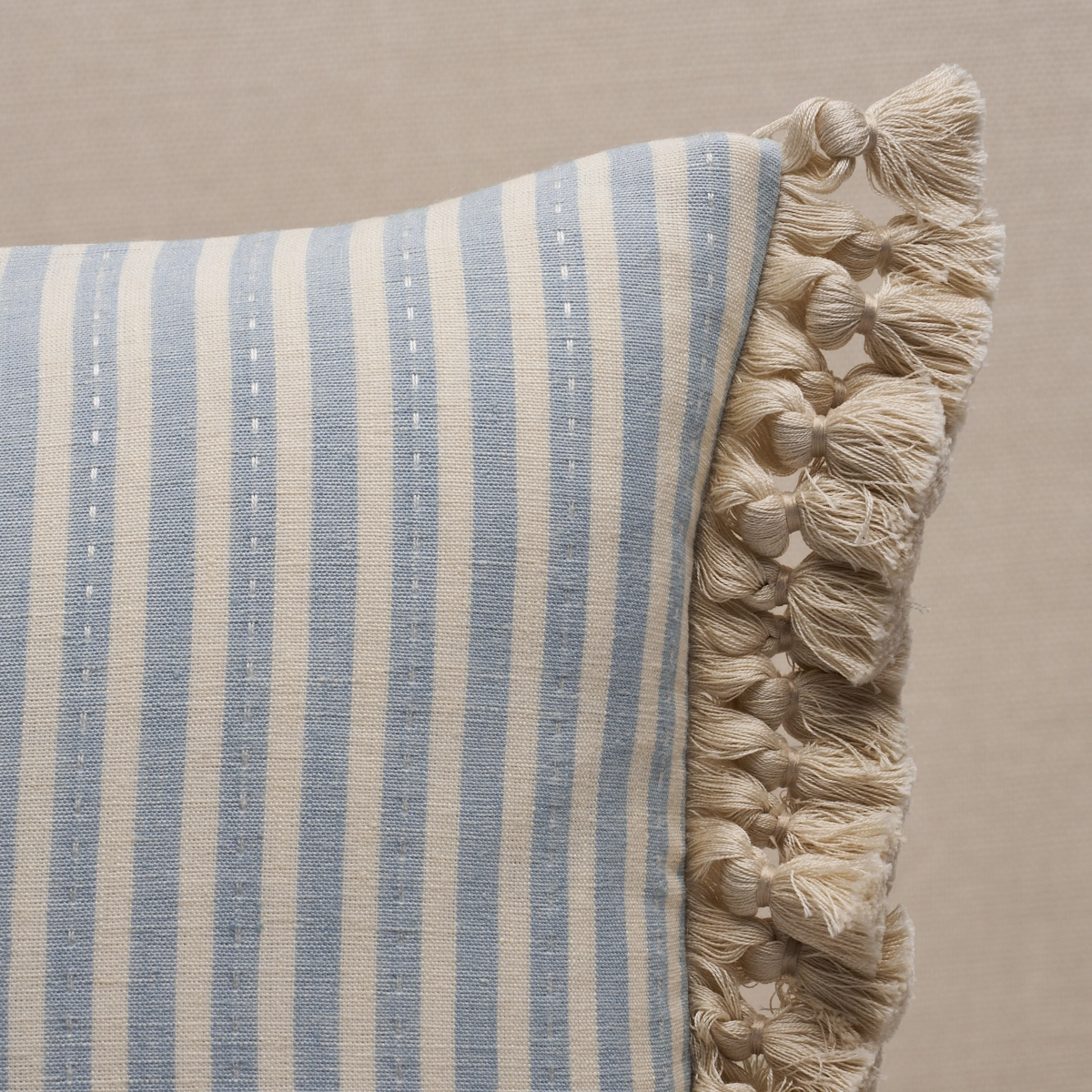 Mathis Ticking Stripe Pillow_ SKY