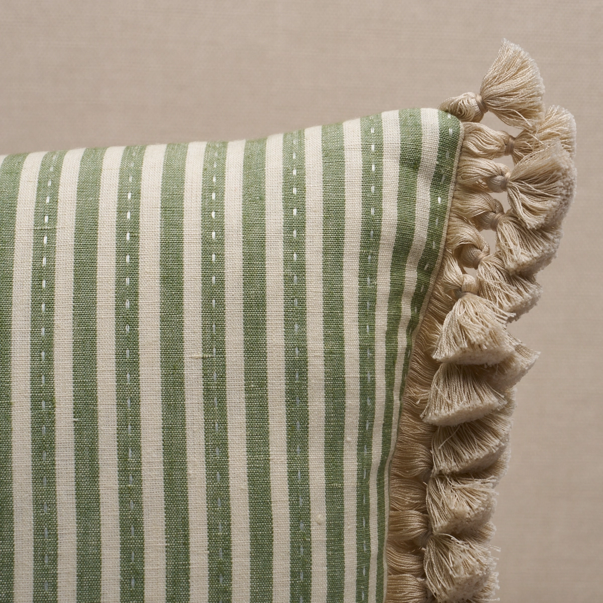 Mathis Ticking Stripe Pillow_ SAGE