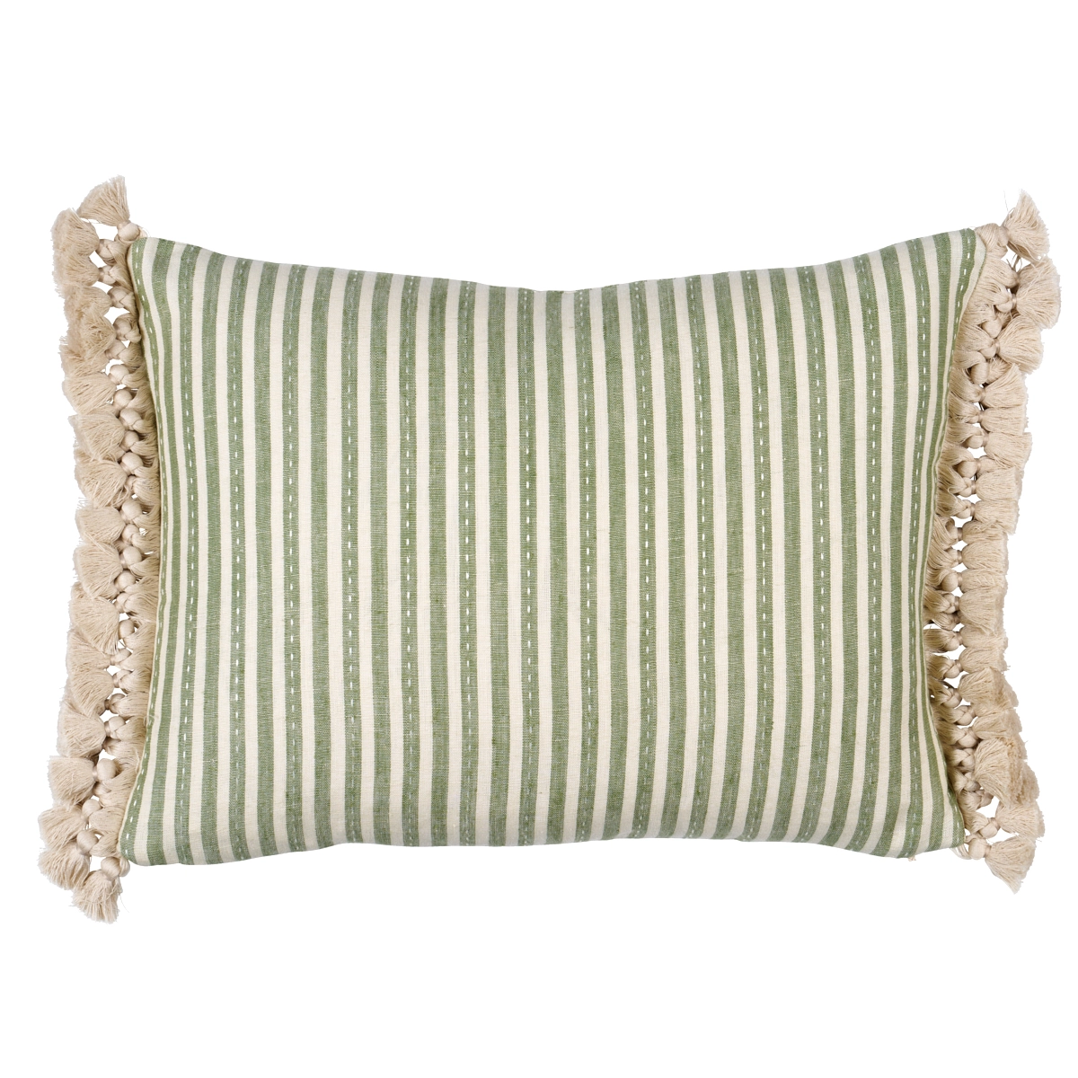Mathis Ticking Stripe Pillow_ SAGE